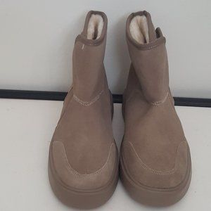 BNQ Ankle Snow Boots Faux Fur Lining Keep Warm size 41.5 = 10 US Tan Color New.